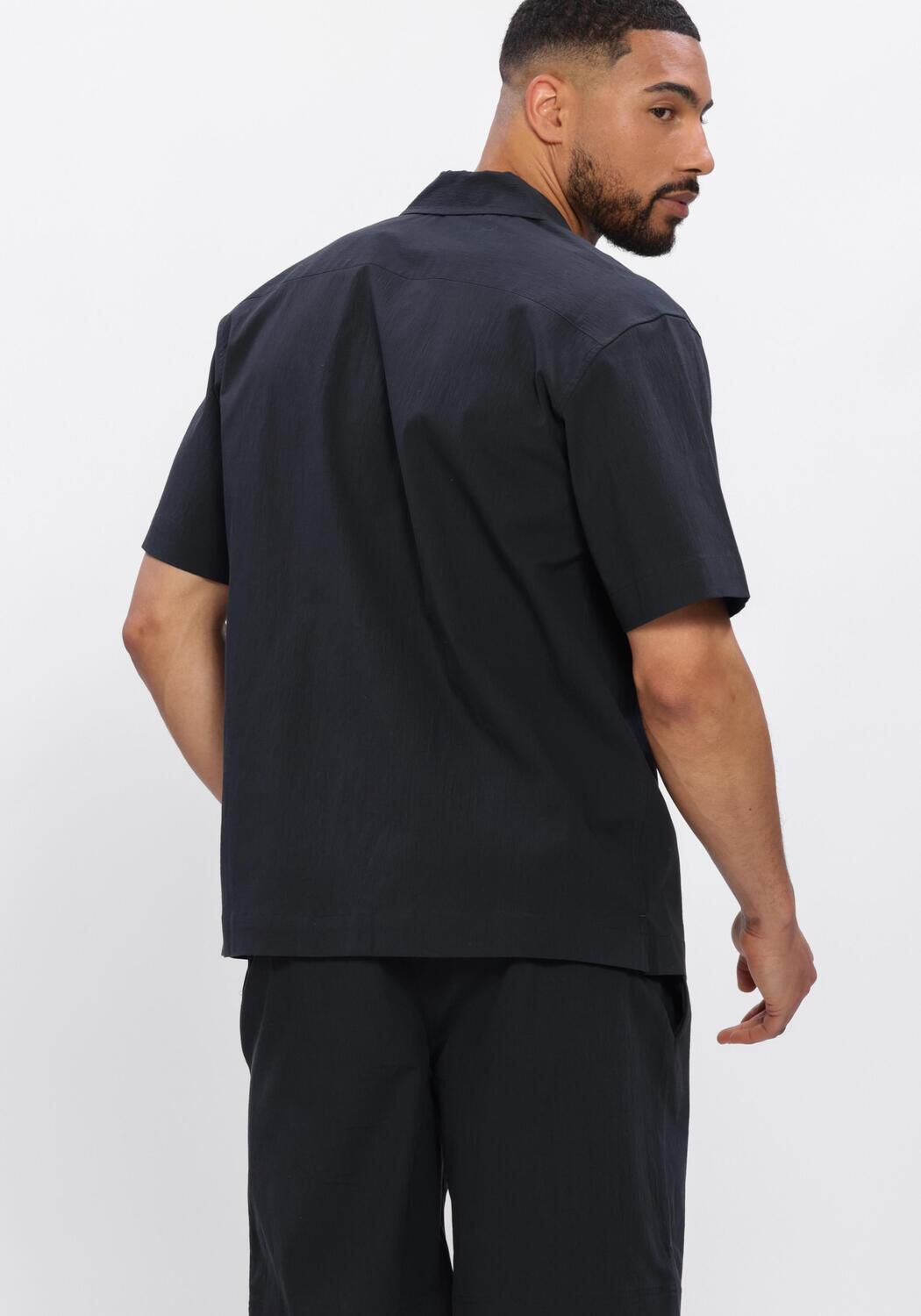 Donkerblauwe JC RAGS Casual overhemd CASUAL SHIRT AARON WRINKLE - large