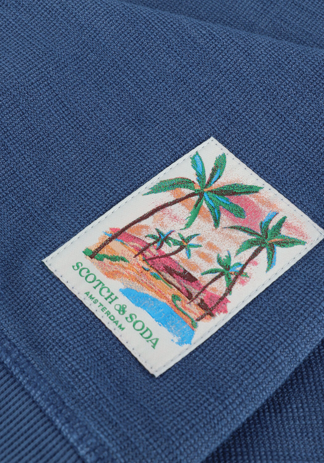 Blauwe SCOTCH & SODA Sweater GARMENT-DYED INTERLOCK FELPA SWEATSHIRT - large