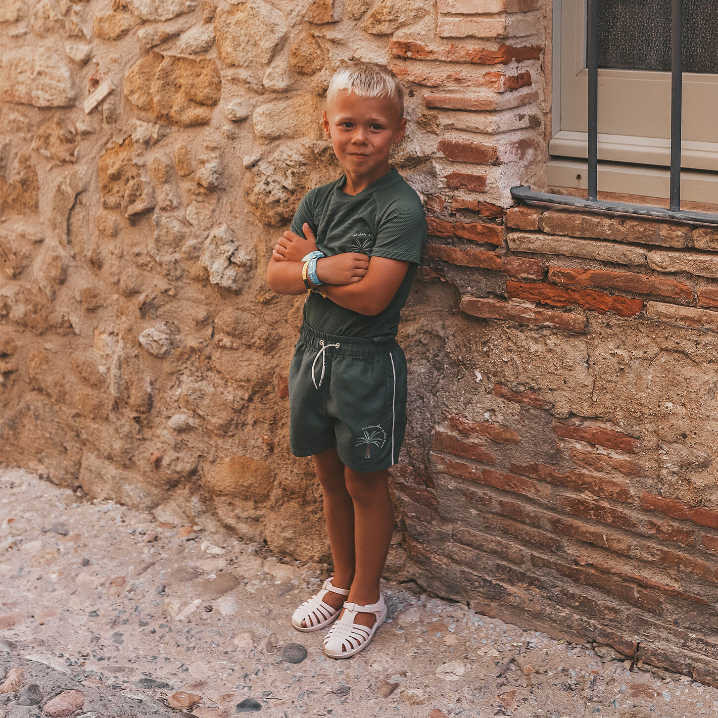 Groene SALTED STORIES Zwembroeken SOLID SWIM SHORTS - large