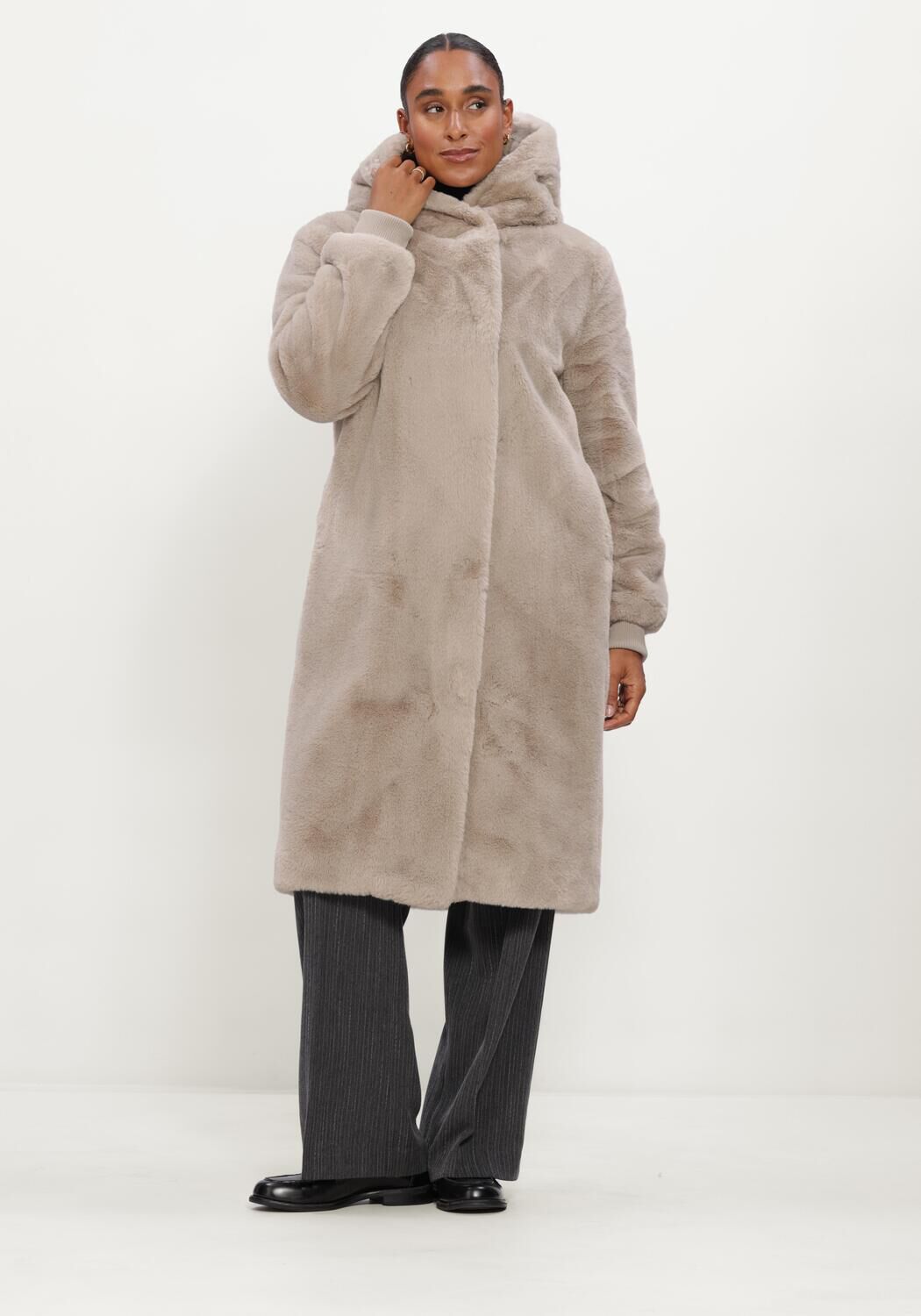 Beige MOSCOW Faux fur jas 08-08-NADJANA-4 - large