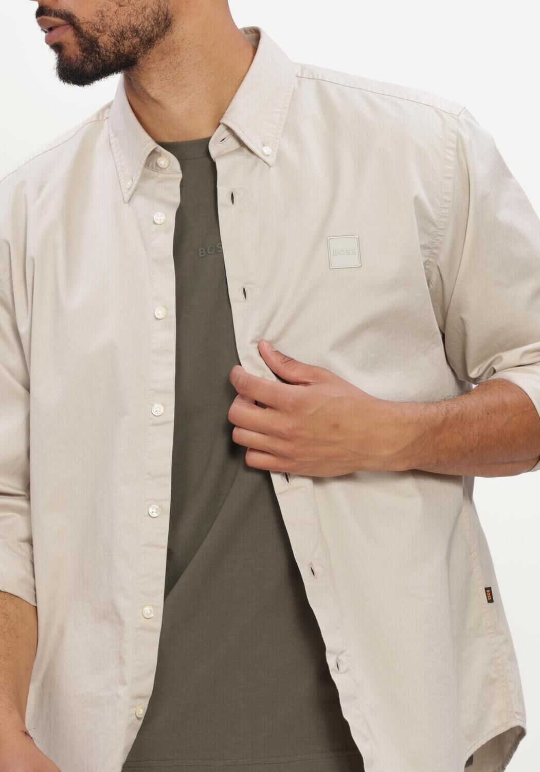 Beige BOSS ORANGE Casual overhemd RICOPLUS_M - large