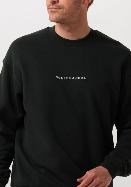 Donkergroene SCOTCH & SODA Sweater LOGO FRONT CHEST SWEATSHIRT - large