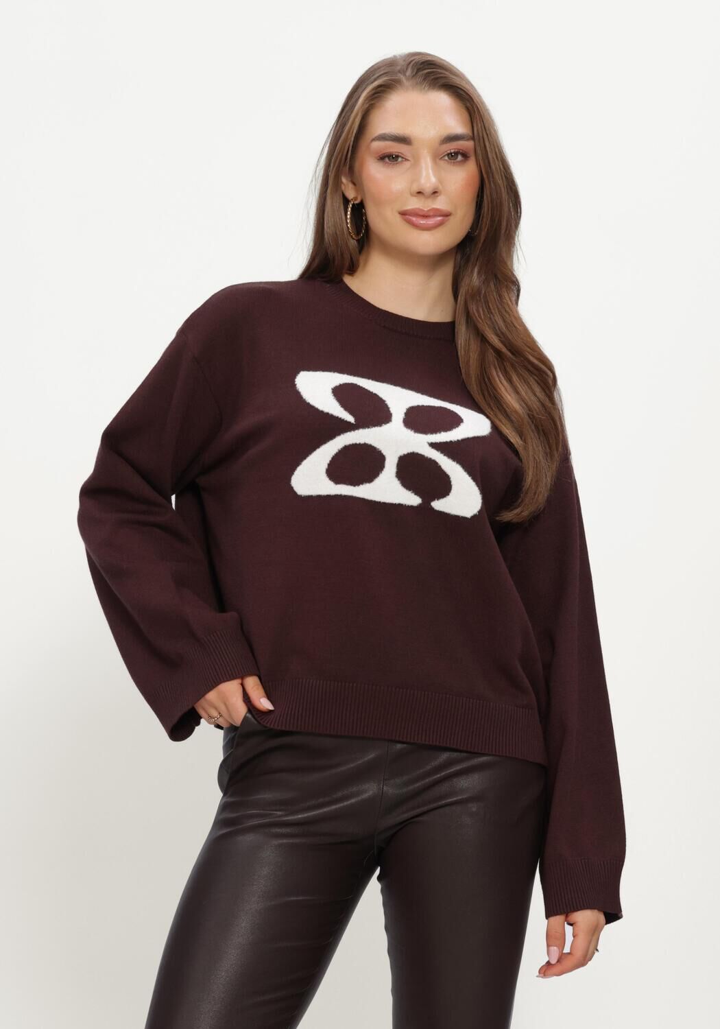 Bruine STUDIO AR Truien/vesten JOANNA VISCOSE BLEND KNIT - large