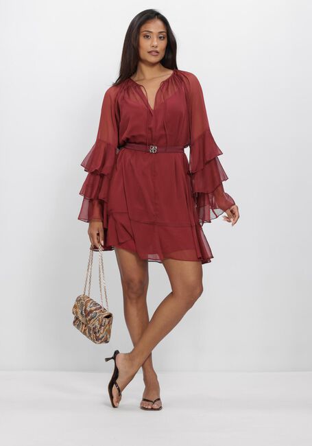 Bordeaux DANTE6 Mini jurk SOLSTICE BOHO CHIFFON SHORT DRESS - large