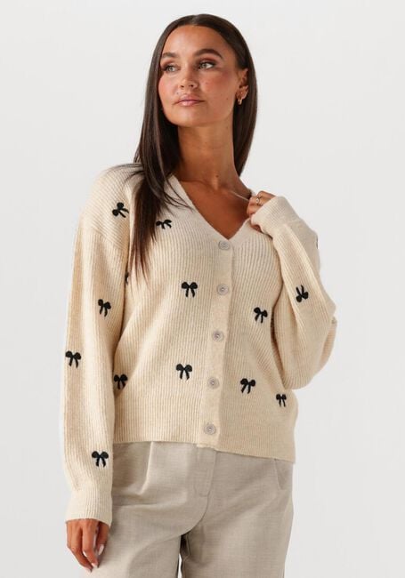 Ecru Y.A.S. Vest YASBOW LS EMBROIDED KNIT CARDIGAN - large