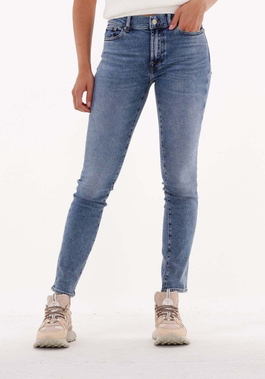 Mode Spijkerbroeken Slim jeans 7 For All Mankind Slim jeans blauw straat-mode uitstraling 