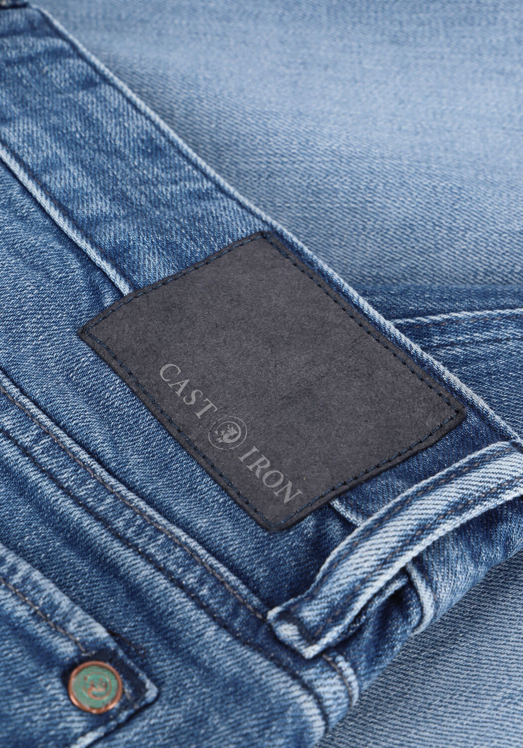 Blauwe CAST IRON Slim fit jeans RISER SLIM BRIGHT BLUE WASH - large