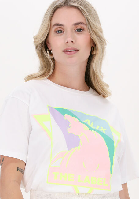 Witte ALIX THE LABEL T-shirt PASTEL PANTHER T-SHIRT - large