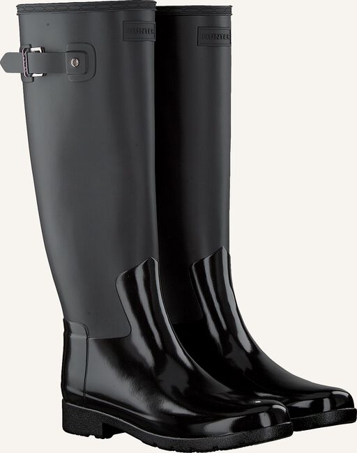 Zwarte HUNTER Regenlaarzen WOMENS REFINED TALL GLOSS DUO Zwarte HUNTER Regenlaarzen WOMENS REFINED TALL GLOSS DUO - large