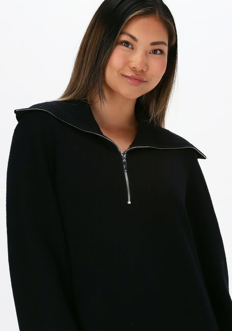 Zwarte Y.A.S. Mini jurk YASDALMA LS ZIP KNIT DRESS S. - large