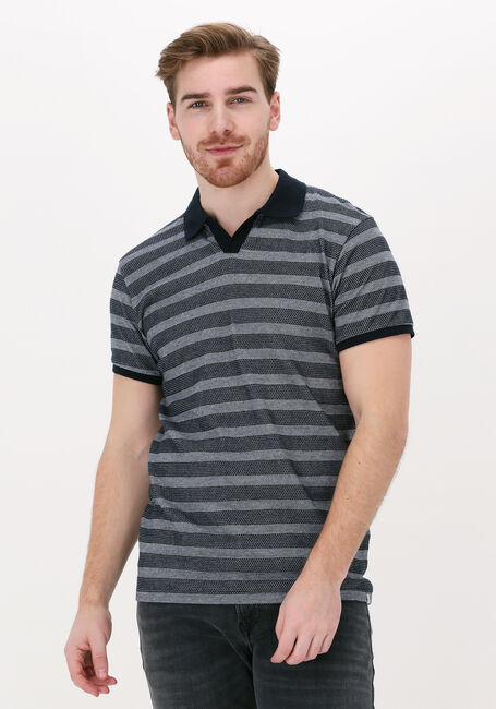 Blauwe DSTREZZED Polo POLO S/S BRICK STRIPE - large
