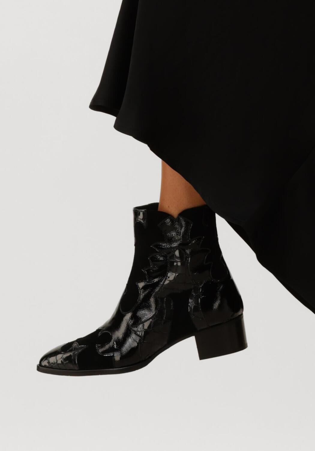 Zwarte PERTINI Enkellaarsjes 32709 - large