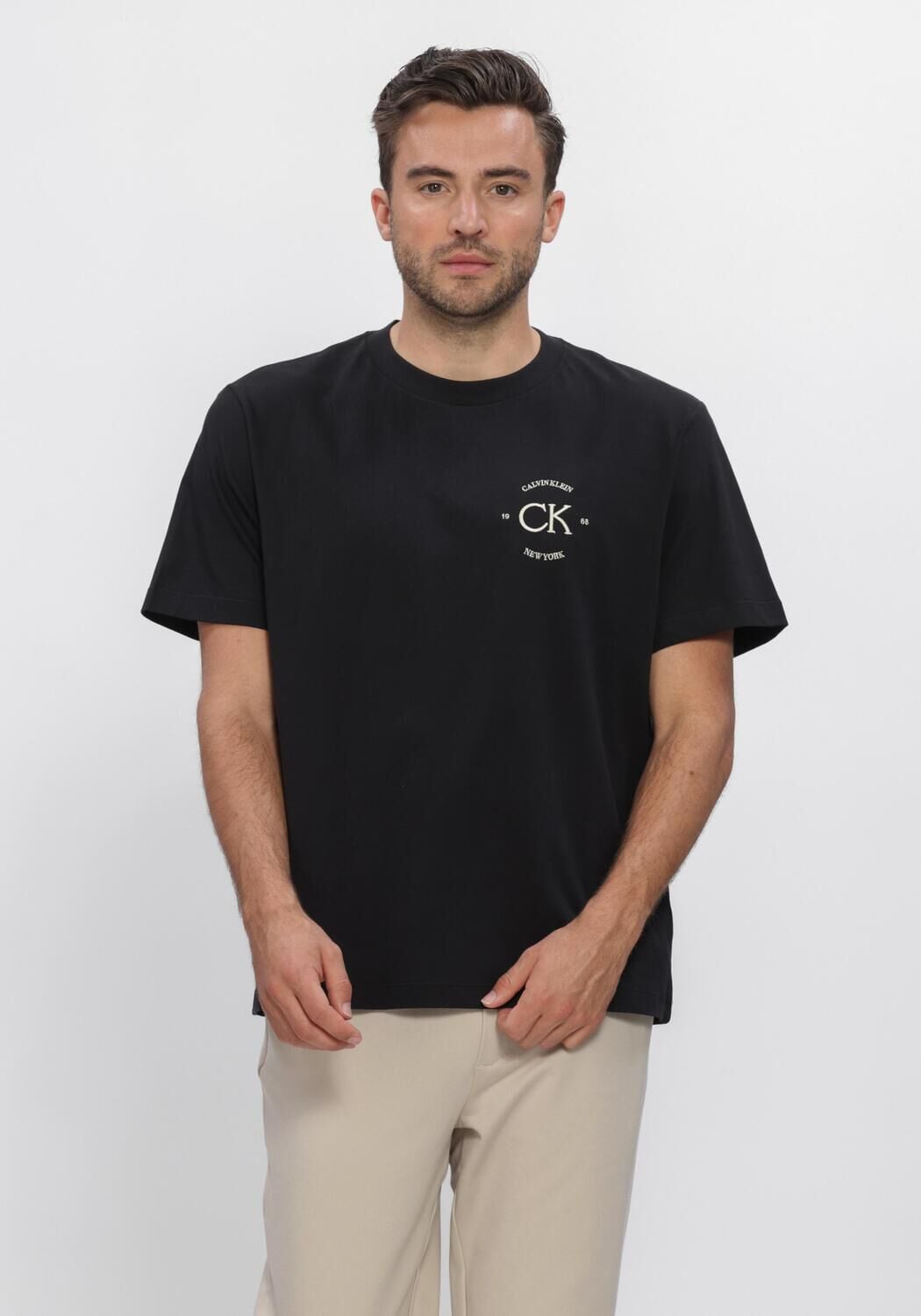 Calvin Klein Heren Polo's & T-shirts 20s April Graphic Seasonal Fashi - Zwart
