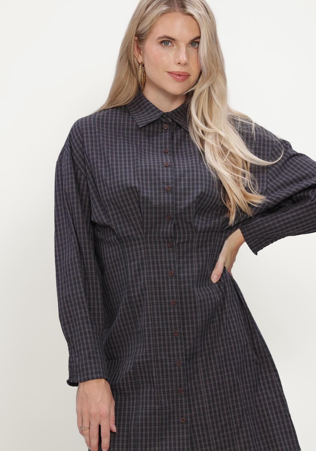 Donkergrijze NOTRE-V Midi jurk NV-IRIS - large