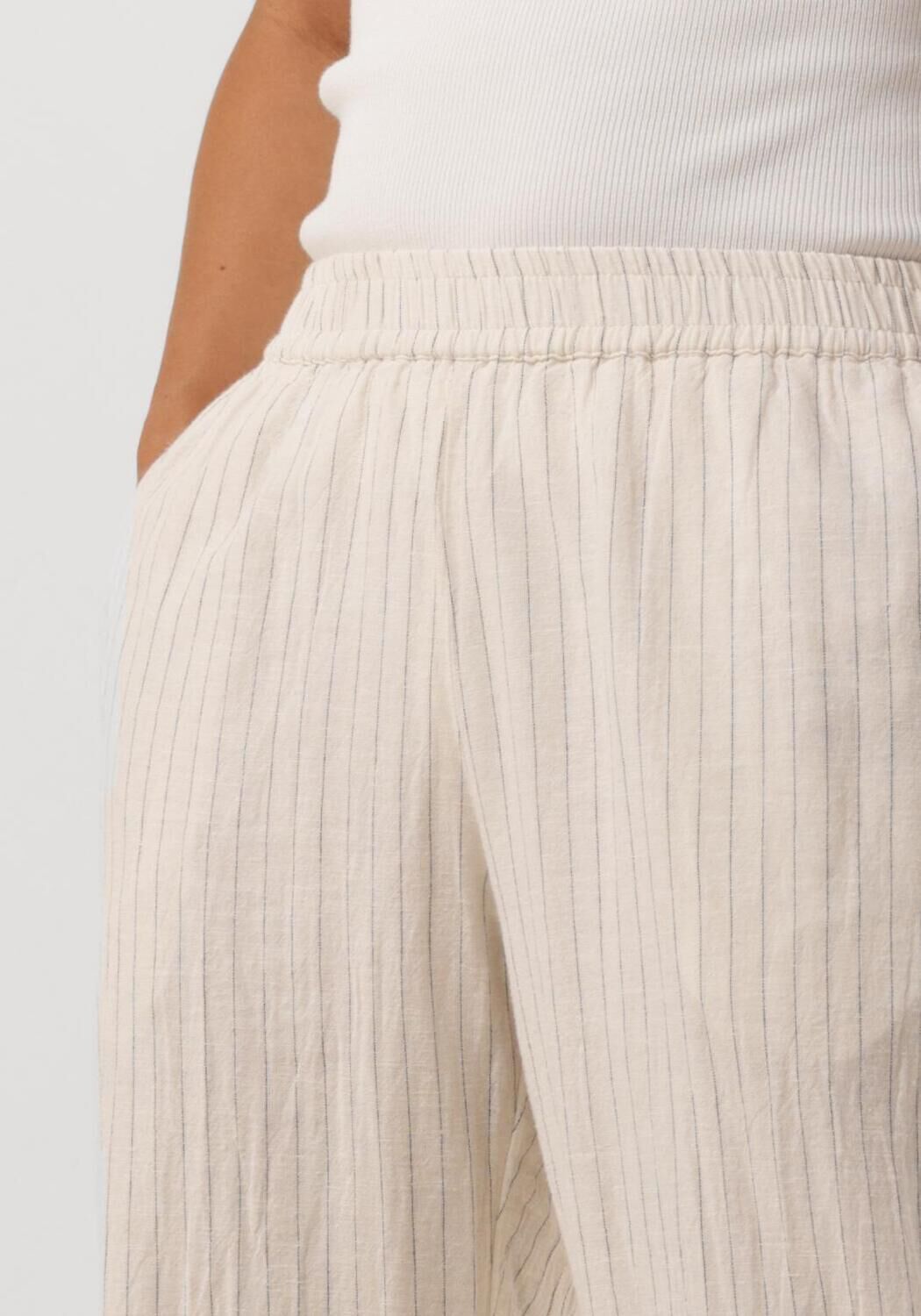 NEO NOIR Dames Broeken Astra Simple Stripe Pants Gebroken Wit