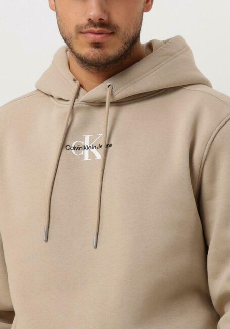 Taupe CALVIN KLEIN Sweater MONOLOGO HOODIE - large