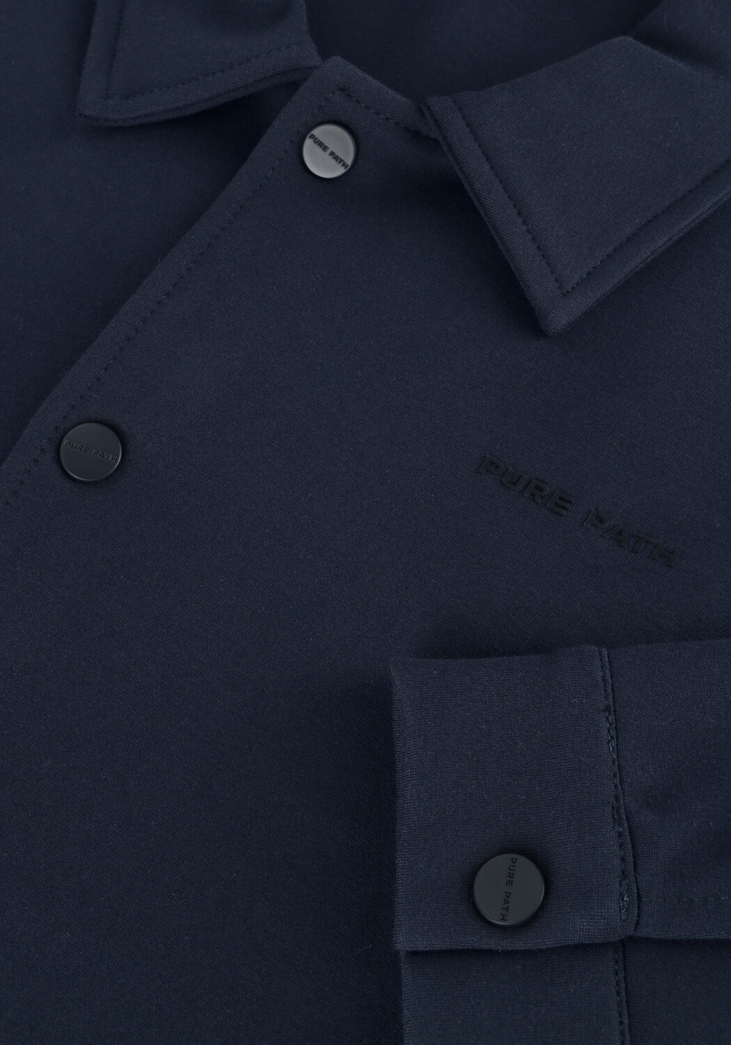 Donkerblauwe PURE PATH Overshirt PUNTA COACK SHIRT WITH PRESS BUTTONS AND FRONT PRINT - large