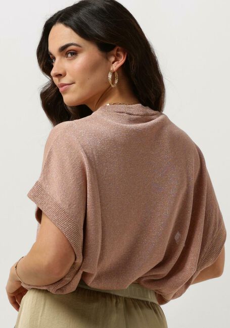Roze SUMMUM Top OVERSIZED SLEEVELESS SWEATER SHIMMERING LUREX KNIT - large