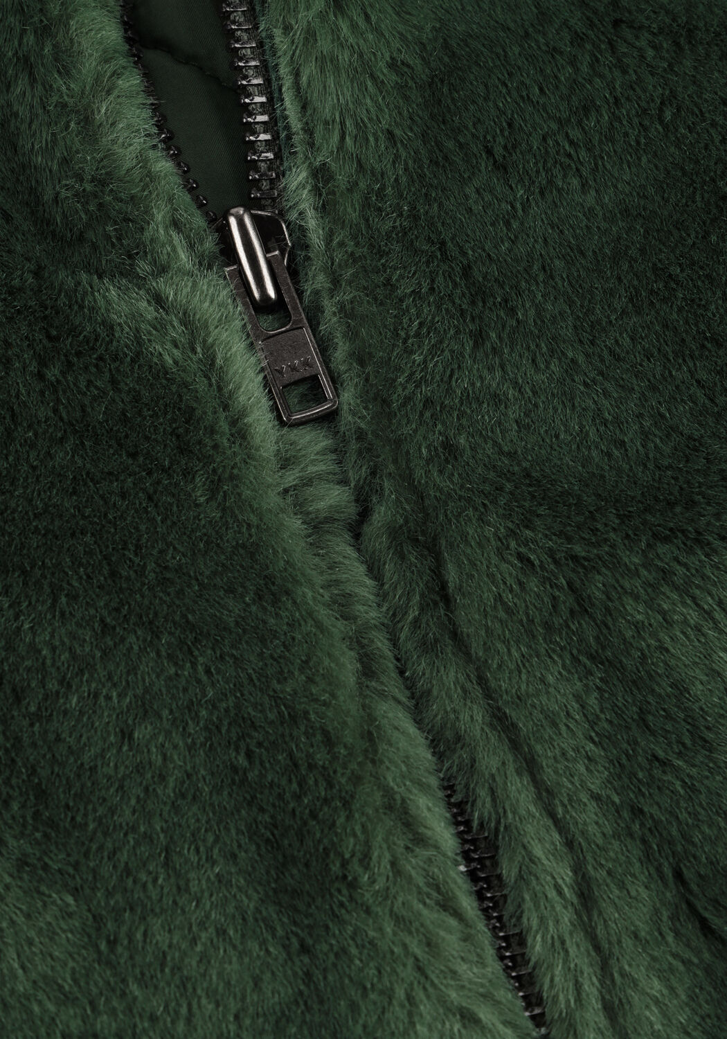 Donkergroene ALIX THE LABEL Faux fur jas FAUX FUR COAT - large