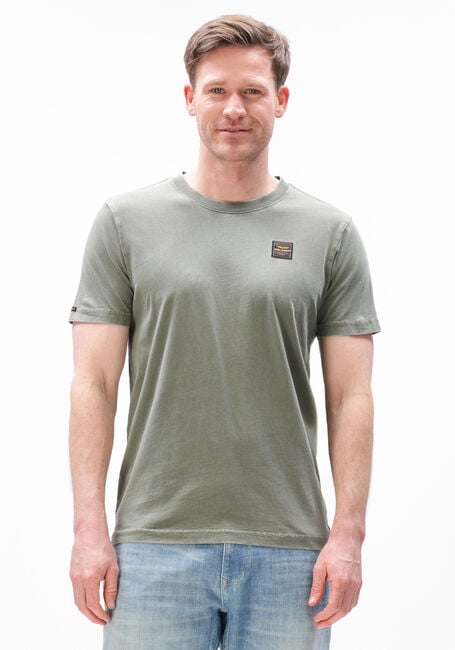 Groene PME LEGEND T-shirt ACID WASH + GARMENT DYE - large