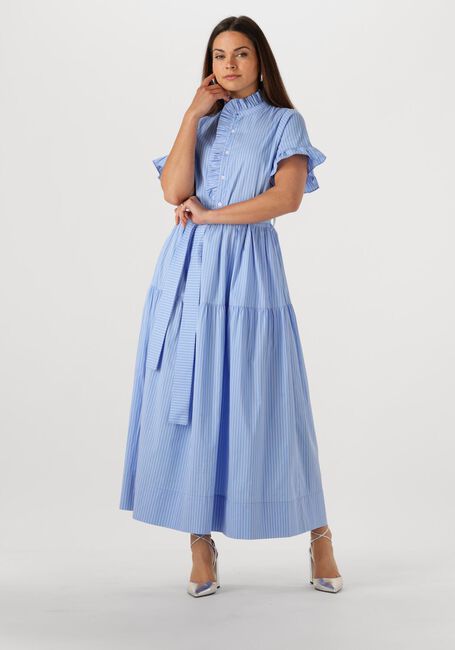 Lichtblauwe NEO NOIR Maxi jurk NELLIE STRIPE DRESS - large