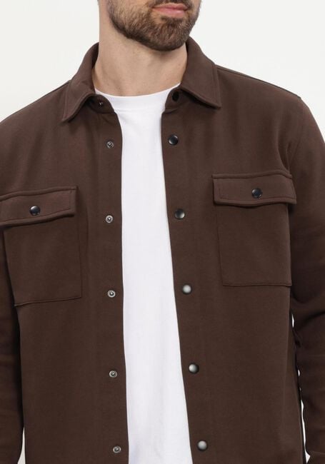 Bruine SELECTED MEN Overshirt SLHJACKIE SWEAT JACKET NOOS - large