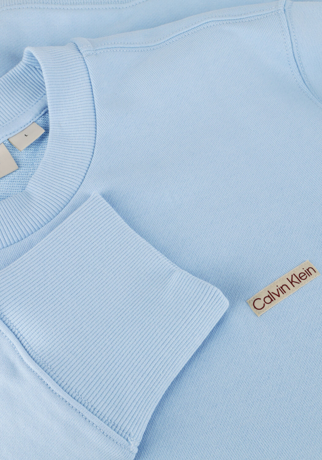 Lichtblauwe CALVIN KLEIN Trui CALVIN KLEIN LABEL CREW NECK - large