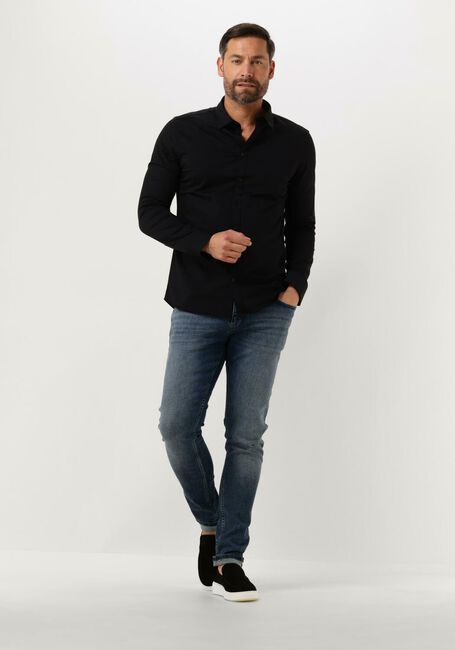 Zwarte PURE PATH Casual overhemd JERSEY BASIS SHIRT - large