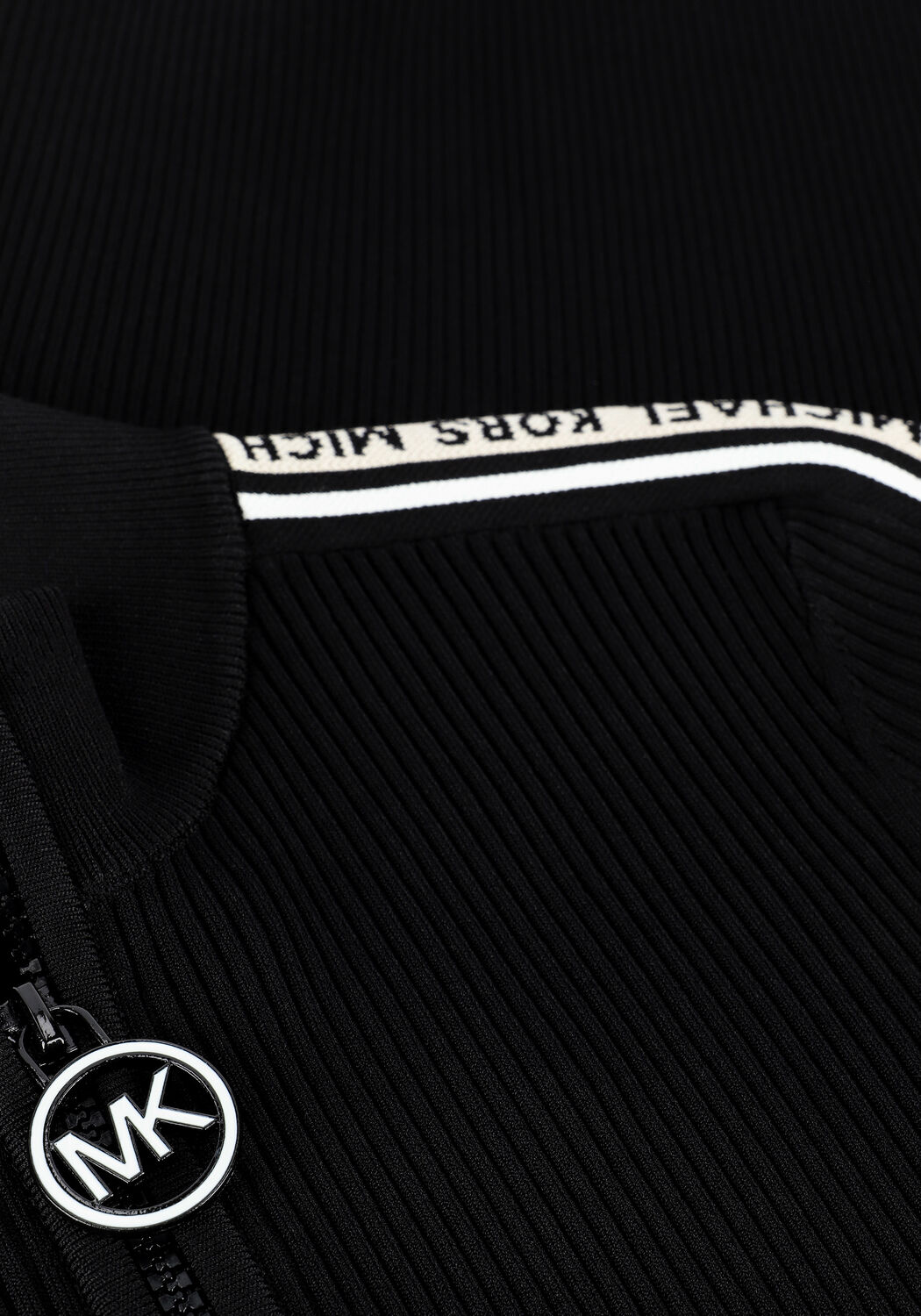 Zwarte MICHAEL KORS Mini jurk HALF ZIP LOGO TAPE DRESS - large