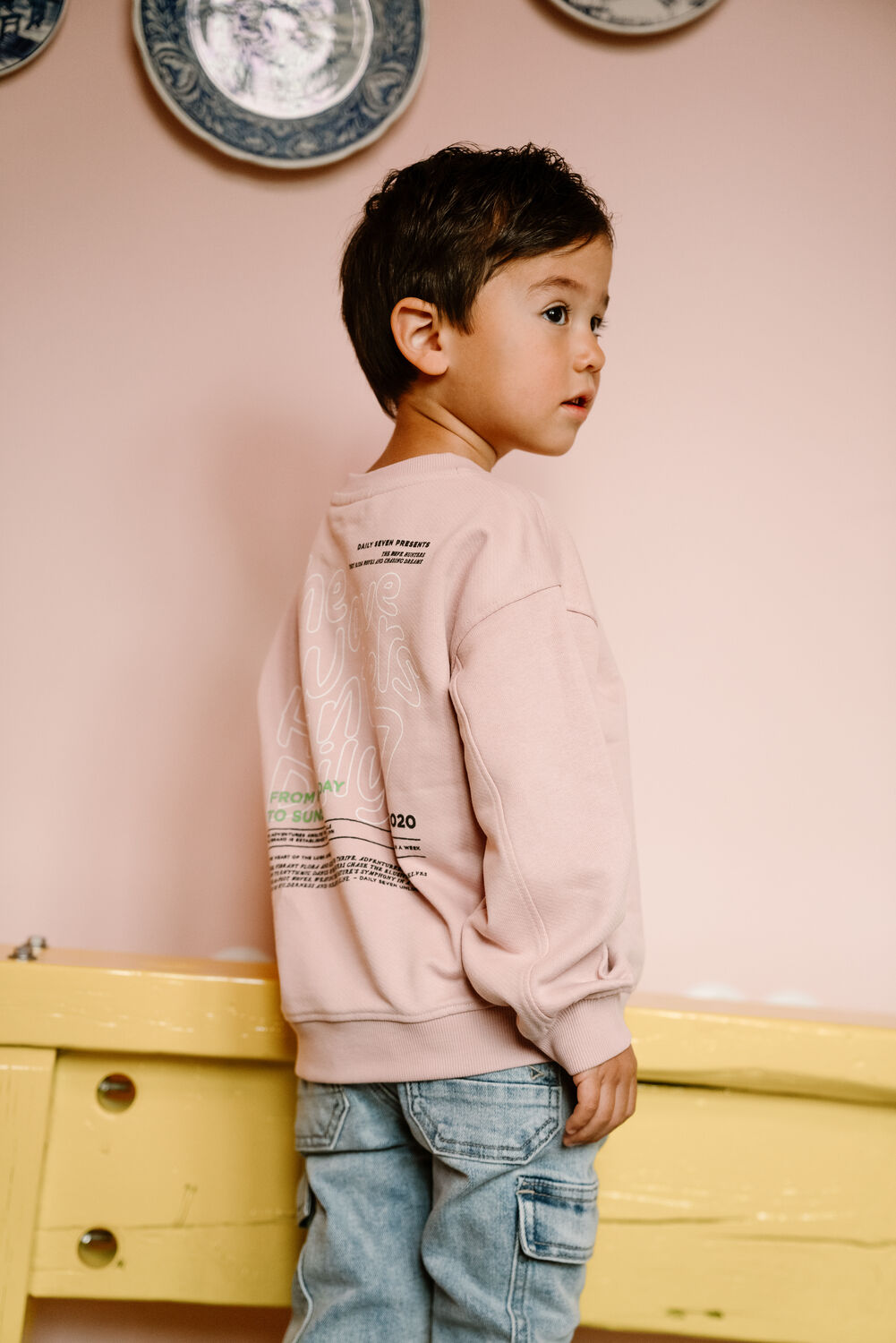 Lichtroze DAILY7 Trui SWEATER OVERSIZED BACKPRINT - large