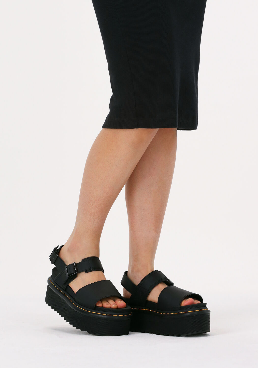 Zwarte DR MARTENS Platte sandalen VOSS QUAD - large