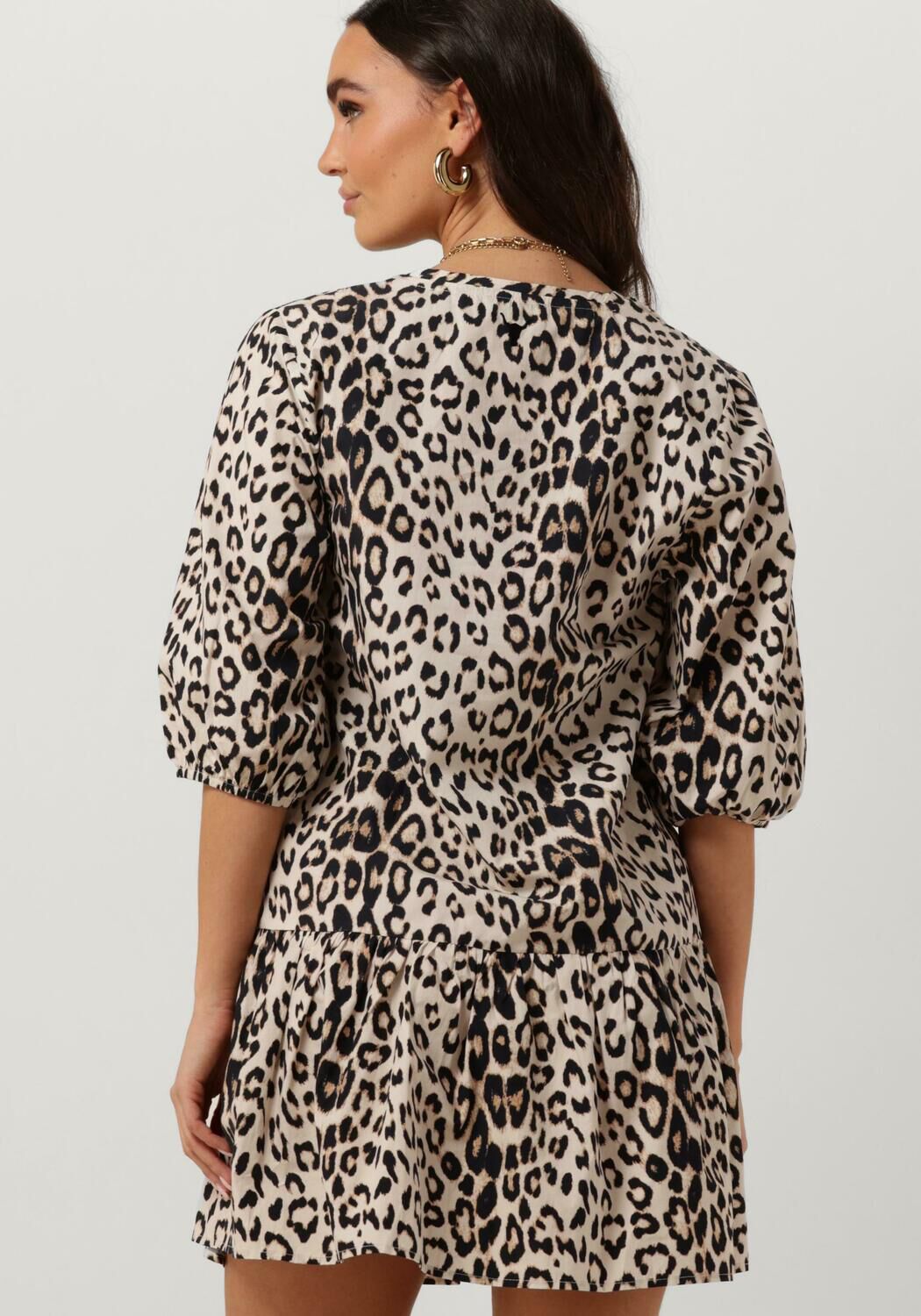 ALIX THE LABEL Dames Jurken Ladies Woven Leopard Crispy Babydoll Dress Leopard