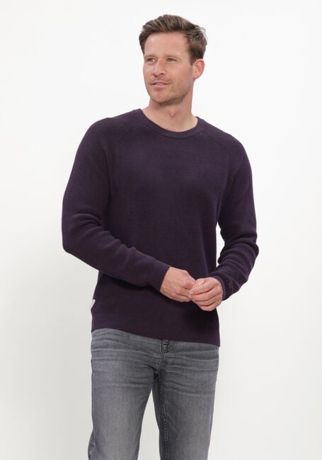 Paarse CAST IRON Trui CREWNECK REGULAR FIT SOFT BLEND - large