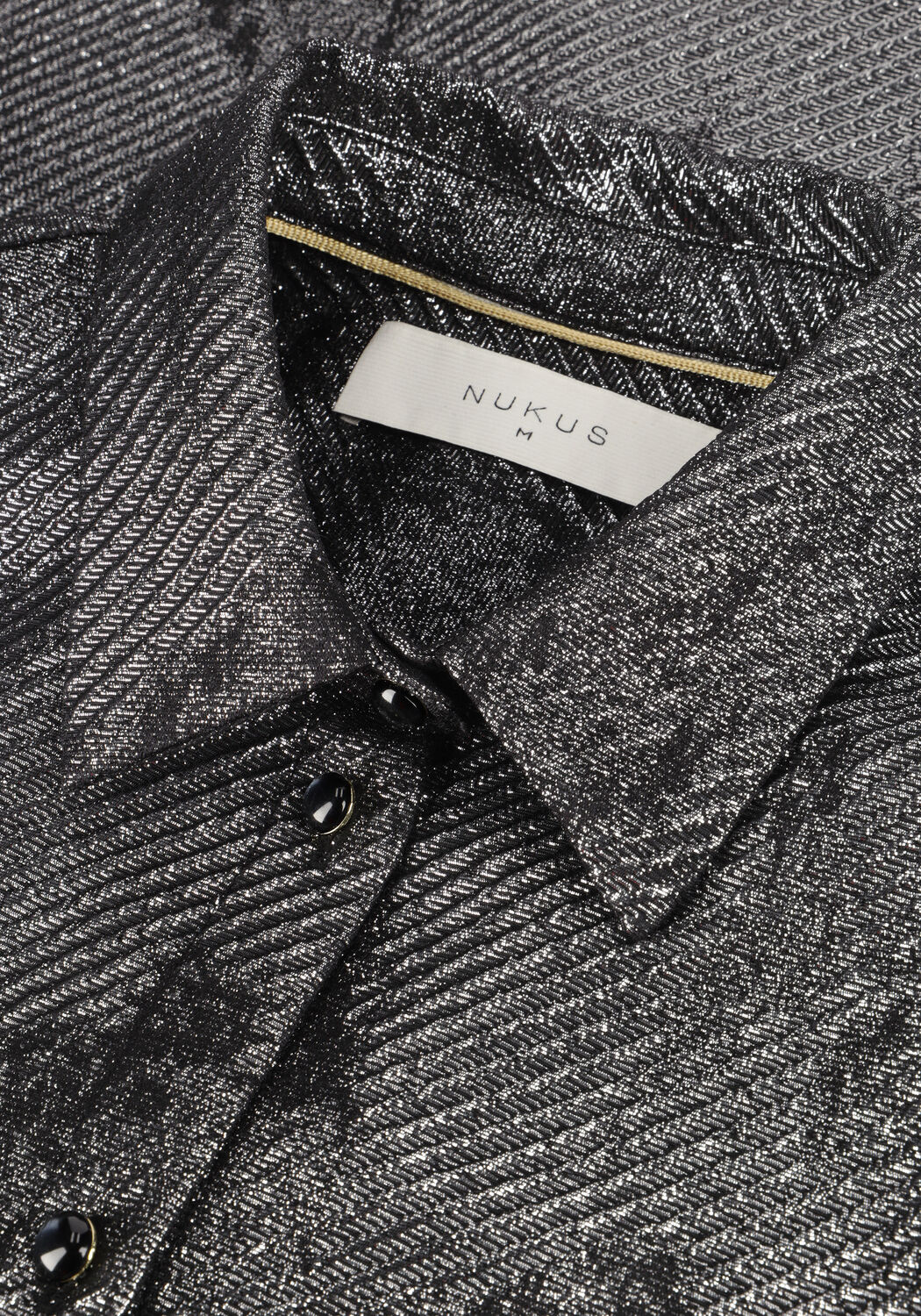 Zwarte NUKUS Blouses LETTIE BLOUSE METALLIC - large