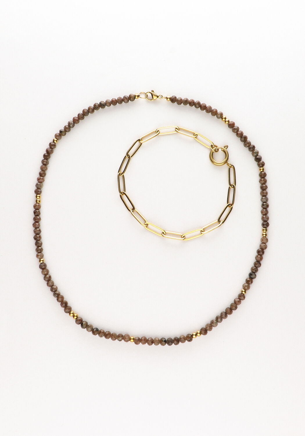 Bruine NOTRE-V Kettingen KETTING/ARMBAND COMBINATIE