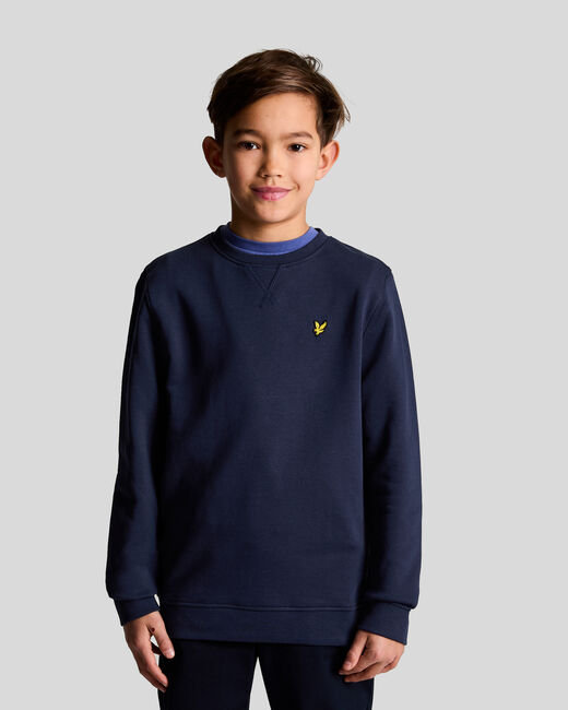 Donkerblauwe LYLE & SCOTT Sweater CREW NECK SWEATSHIRT BOYS - large