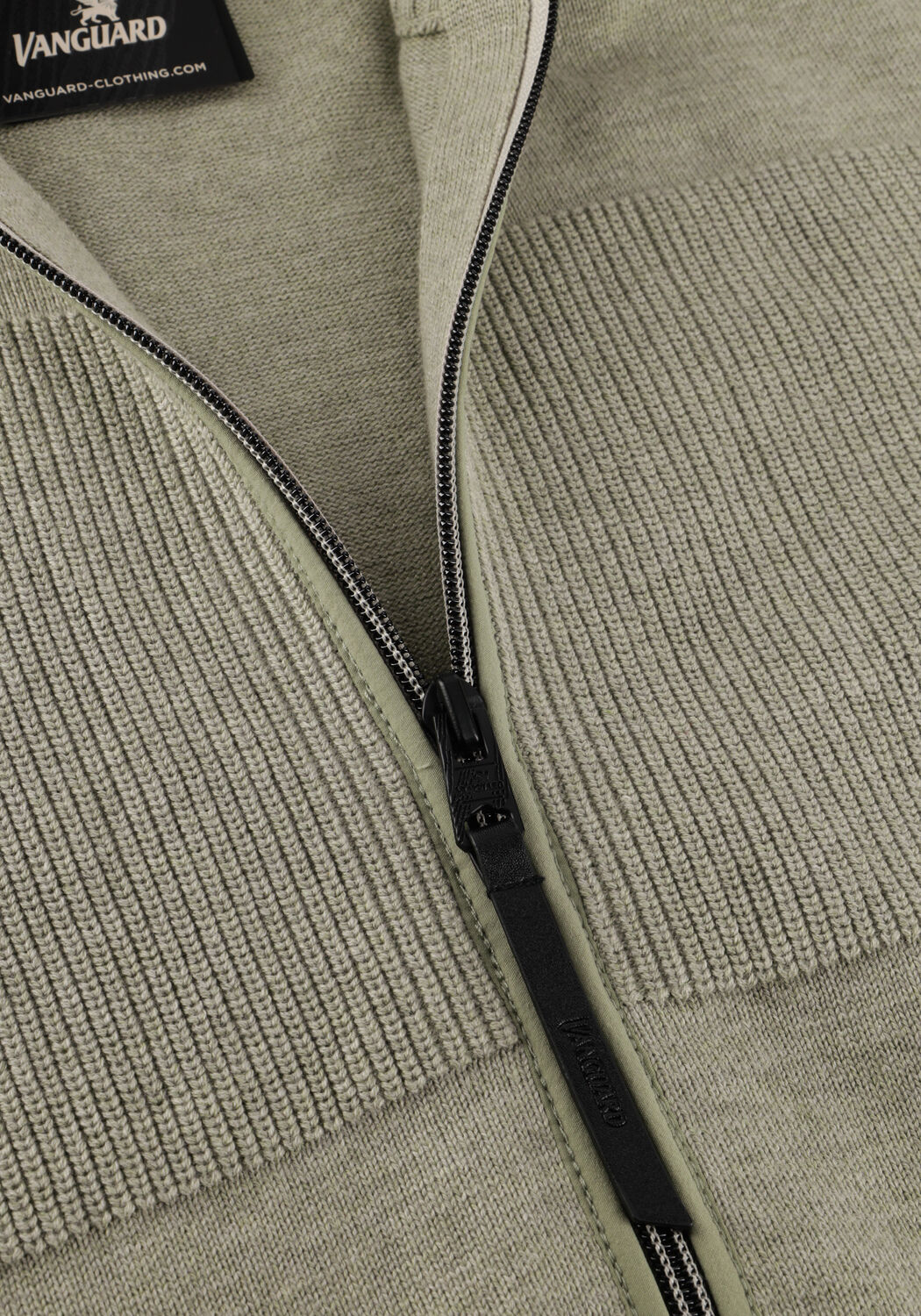 groene vanguard vest zip jacket cotton melange