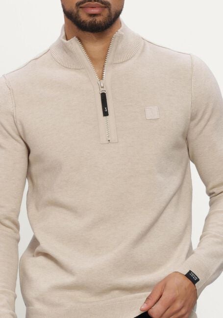 Beige BUTCHER OF BLUE Trui CLIFDEN HALFZIP - large