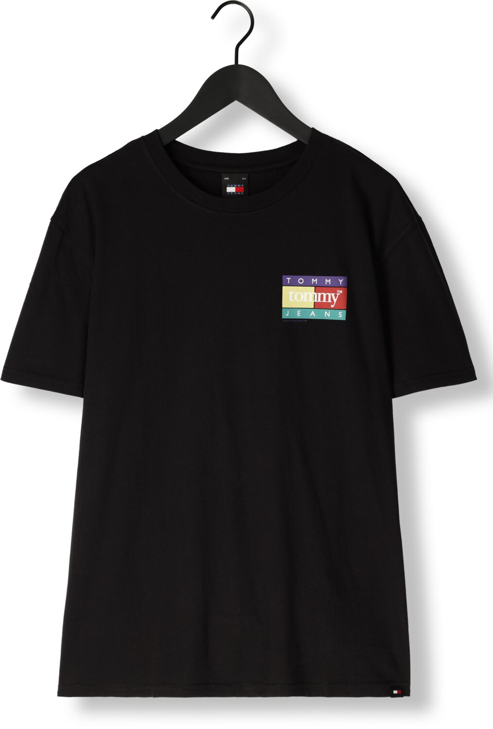 TOMMY JEANS Heren Polo's & T-shirts Tjm Reg Pop Color Flag Zwart