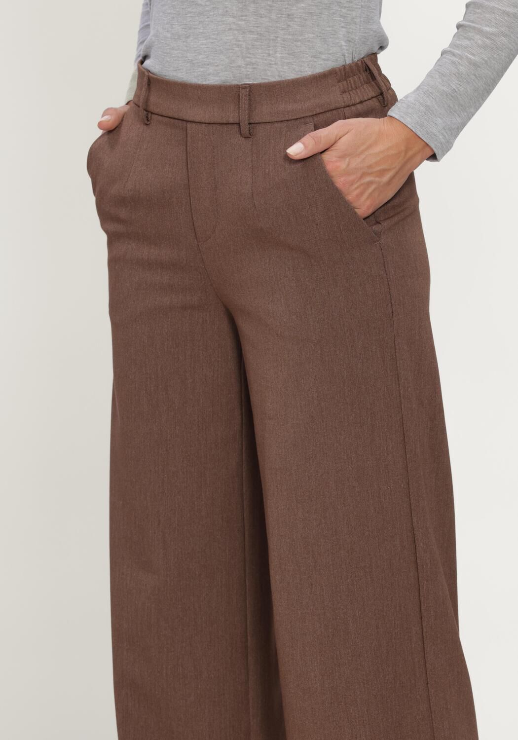 Bruine OBJECT Pantalon OBJLISA WIDE PANT - large