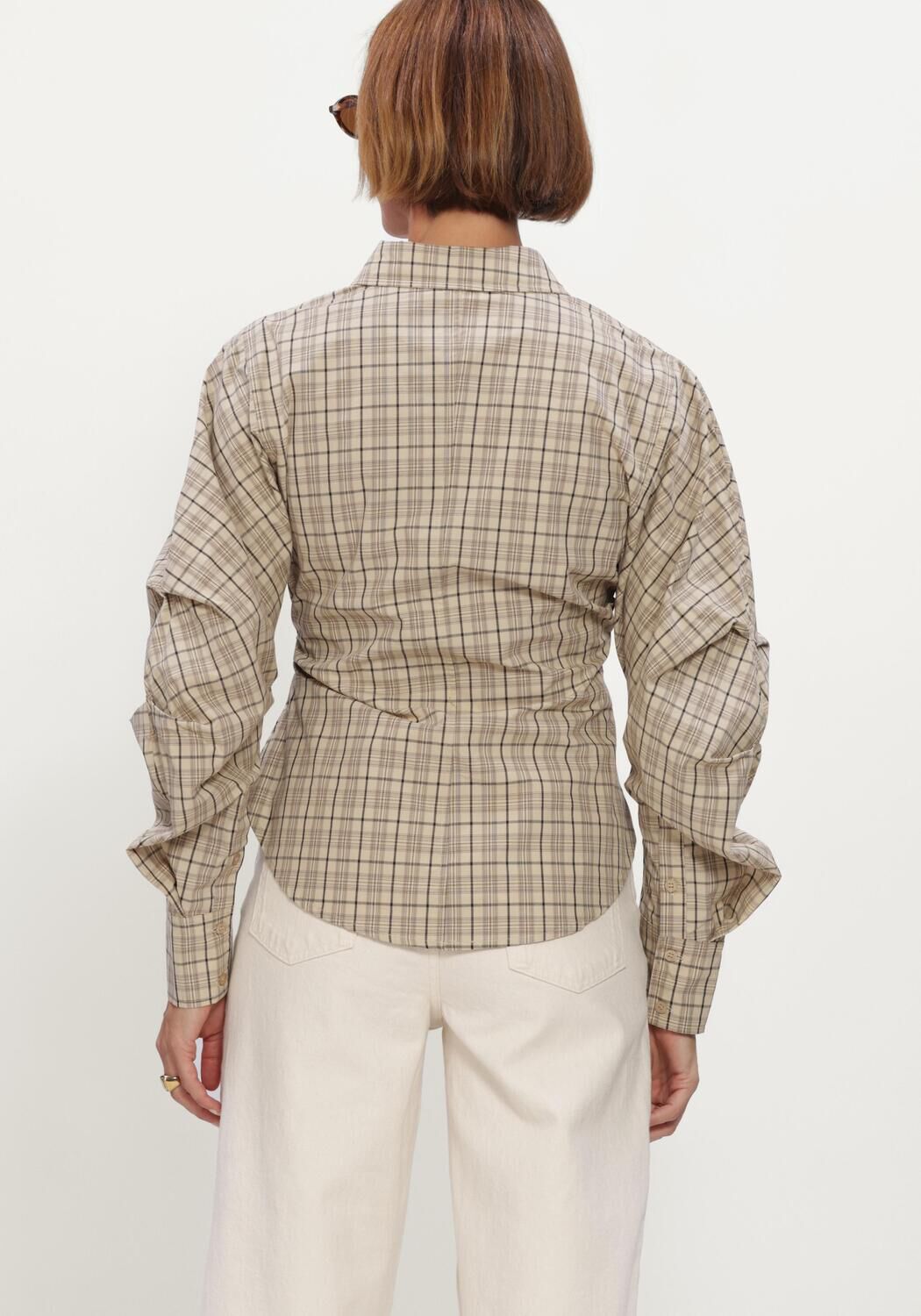 Beige NOTRE-V Blouses NV-ISA BIG CHECK - large