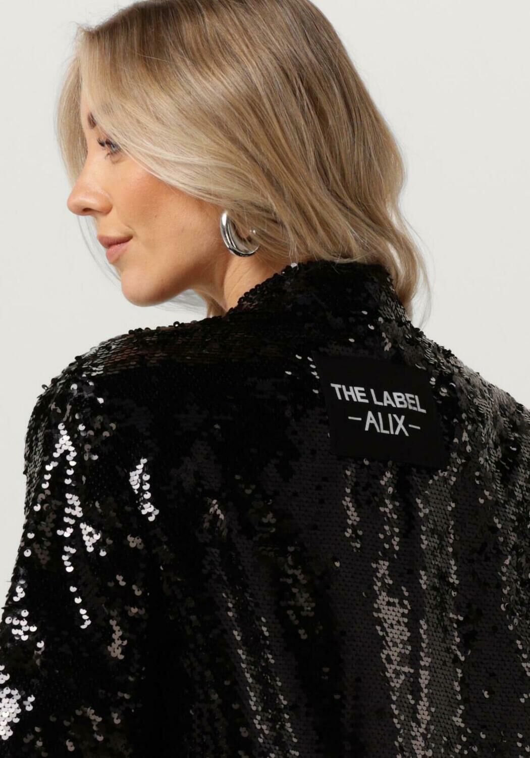 ALIX THE LABEL Dames Blazers Ladies Woven Sequin Blazer Zwart