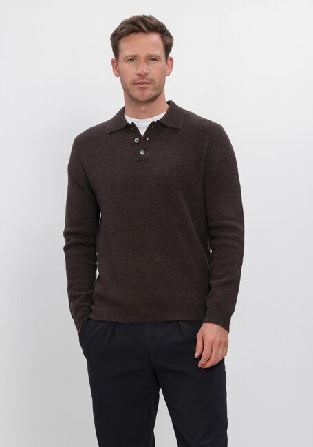 Bruine PROFUOMO Polo BOILED WOOL - large