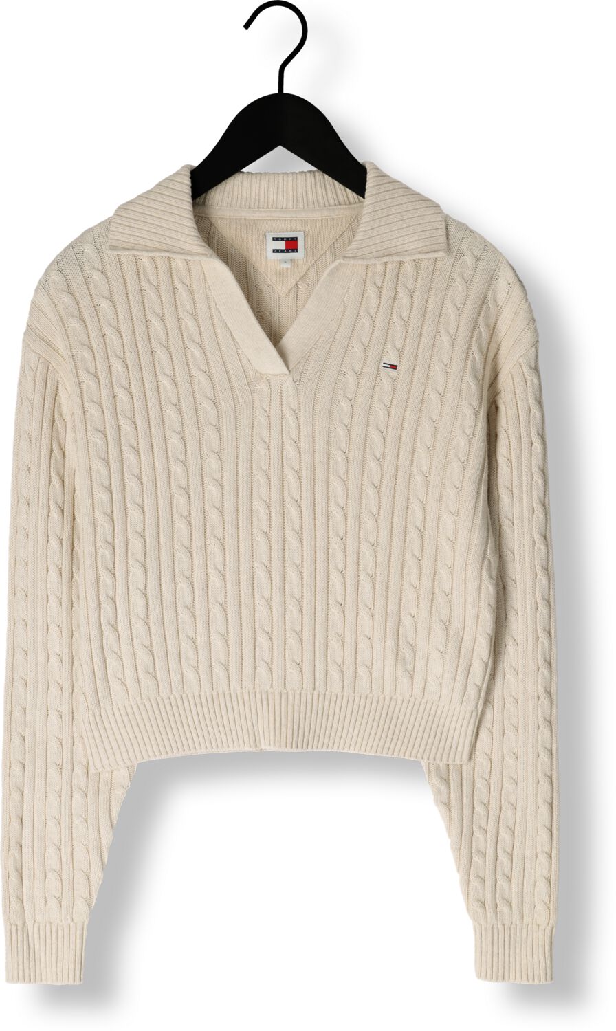 TOMMY JEANS Dames Truien & Vesten Tjw Cable Rugby Sweater Beige