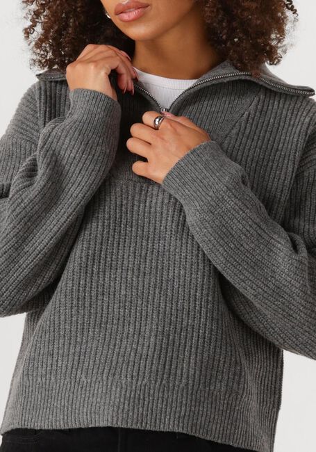 Grijze ENVII Trui ENWASHINGTON LS HALF ZIP KNIT 7284 - large