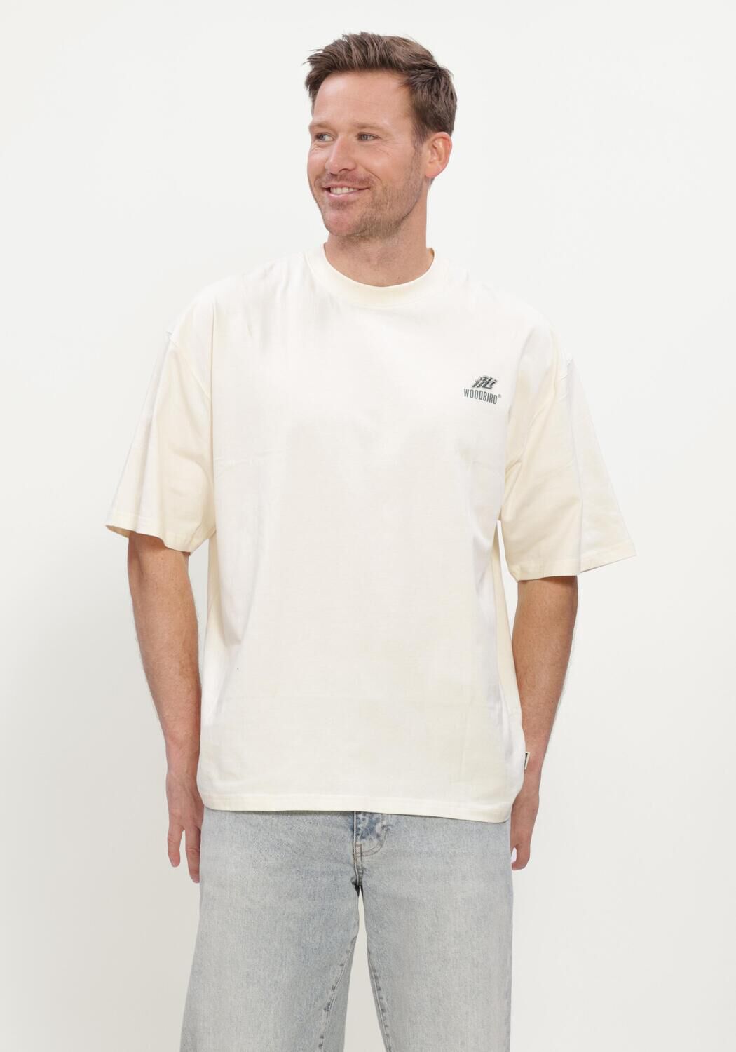 Ecru WOODBIRD T-shirt WBBEAM ACTION TEE - large