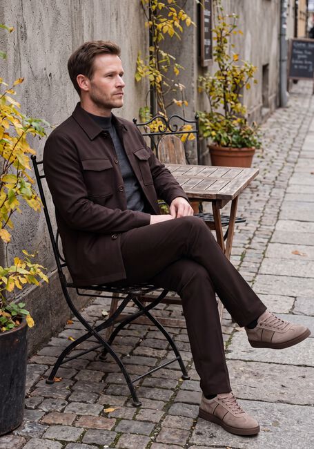 Bruine STEFANO LAURAN Overshirts SL-CALVIN - large