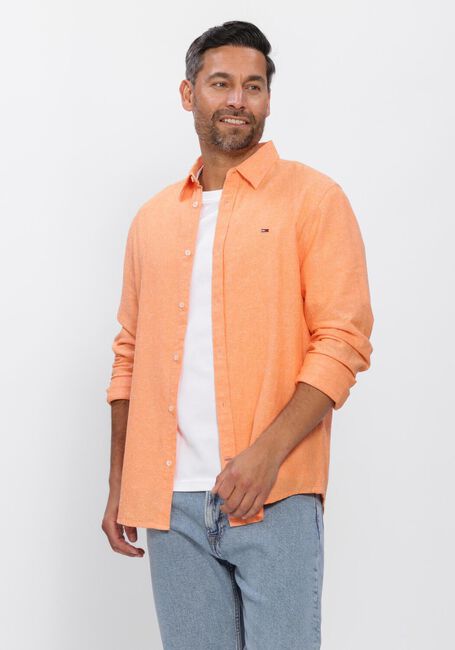 Oranje TOMMY JEANS Casual overhemd TJM REG LINEN BLEND SHIRT EXT - large