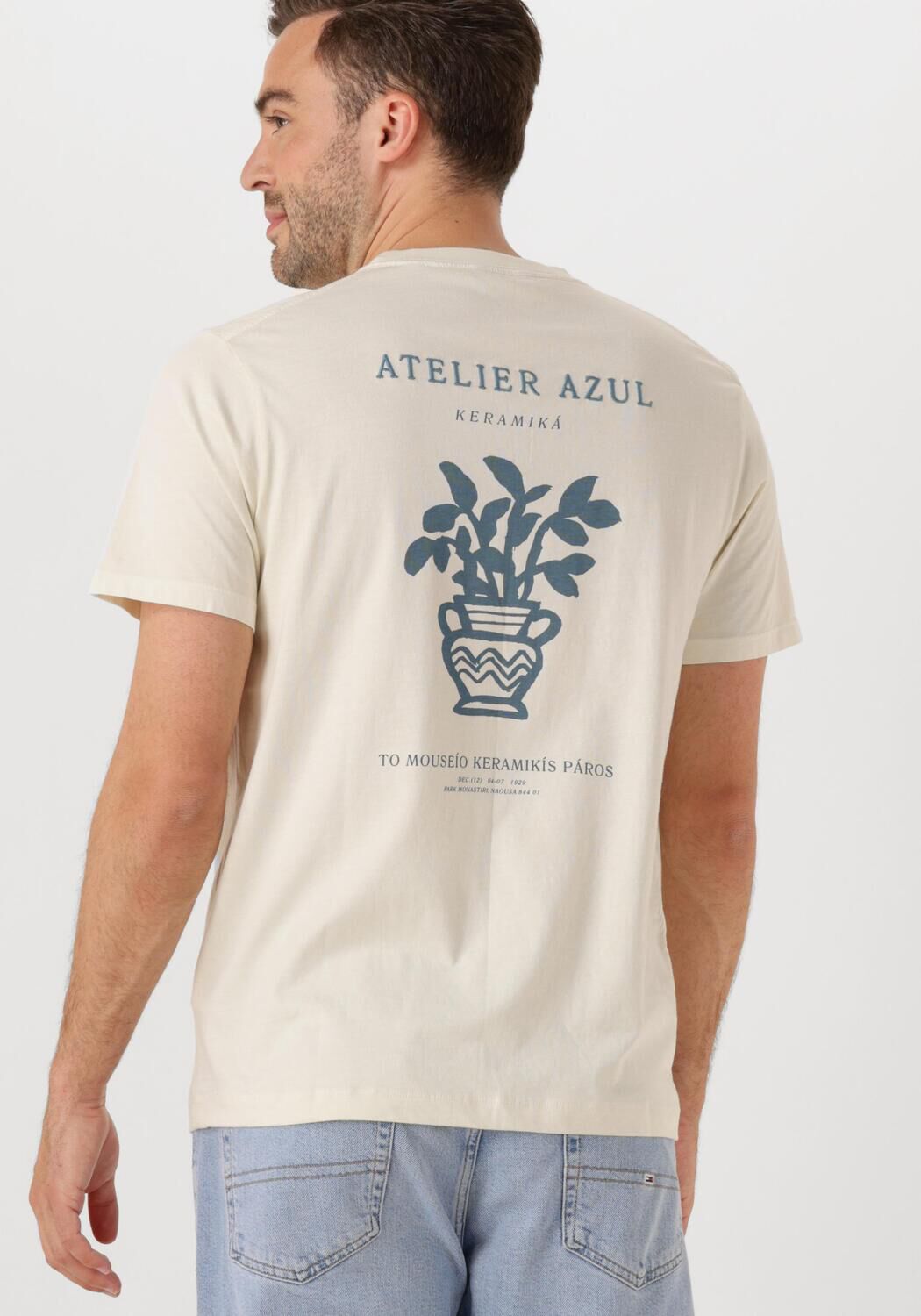 DSTREZZED Heren Polo's & T-shirts Nickolas Graphic Tee Ecru
