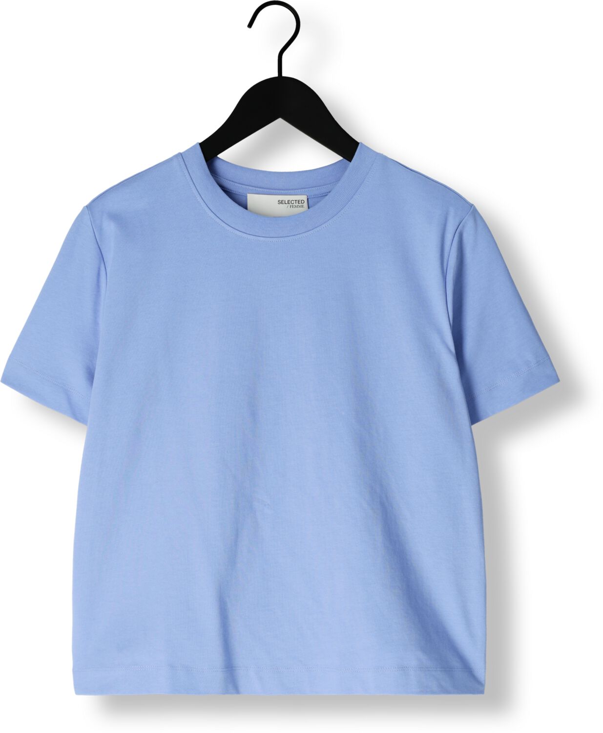 SELECTED FEMME Dames Tops & T-shirts Slfessential Ss Boxy Tee Lichtblauw